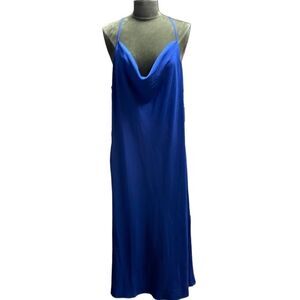 EVRI Womens Spaghetti Strap Maxi Slip Dress Size 3X Blue